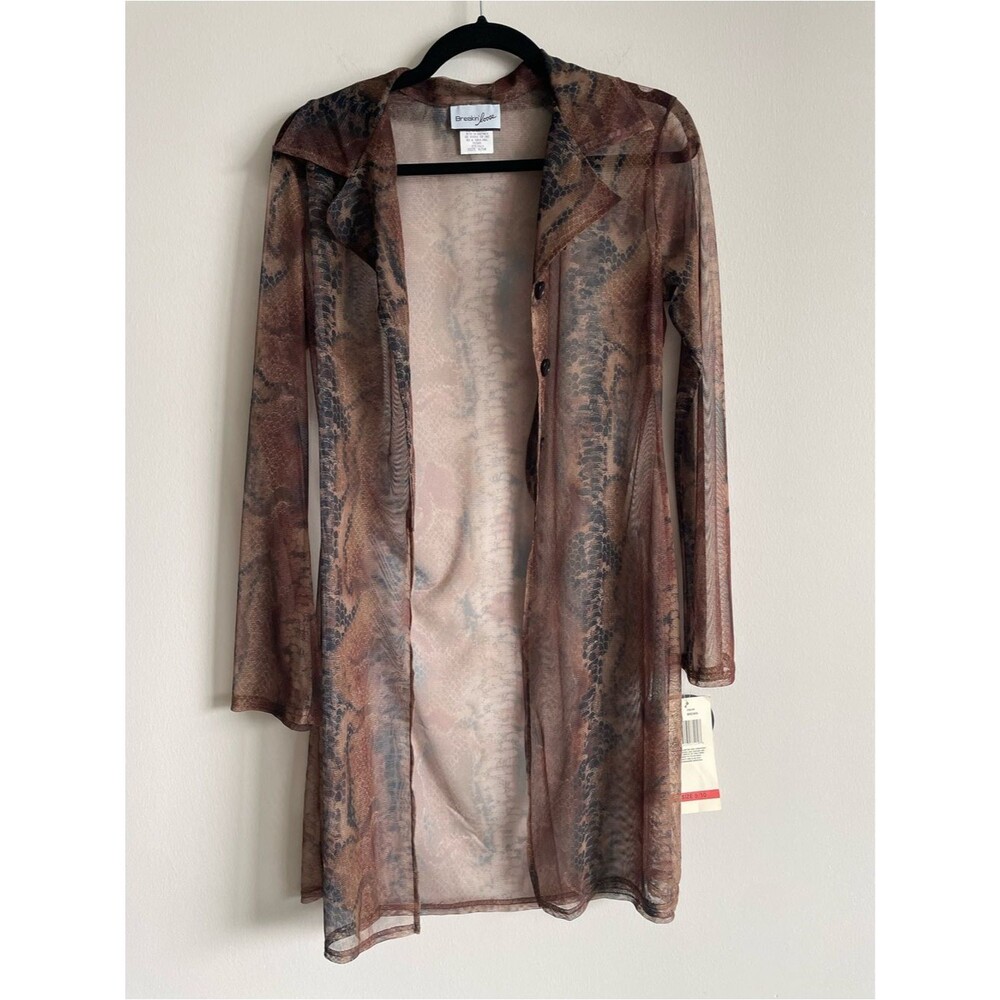 Vintage 90s Breakin' Loose Sheer Mesh Shirt Dress Whimsigoth 9/10